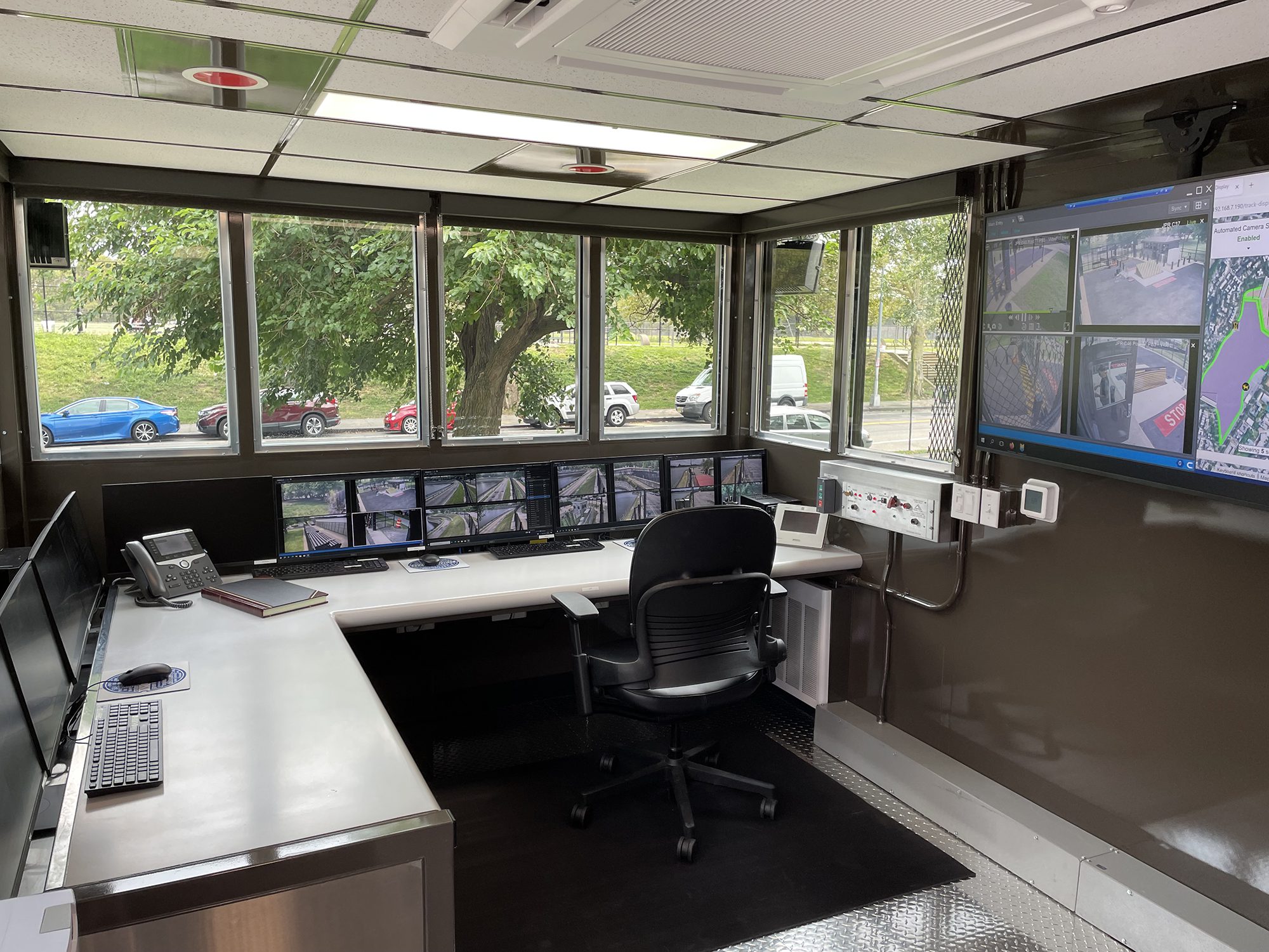Security Desk inside guard booth